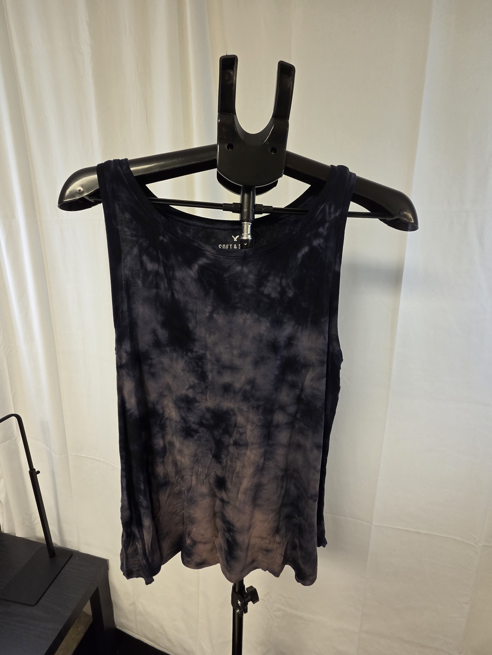 Soft & Sweet Tie-Dye Tank Top in Navy and Gray by Aerie